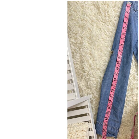 Velvet Heart Women's Size M Chambray Lace Up Roll Tab Sleeve Dress #0239 - Picture 13 of 14